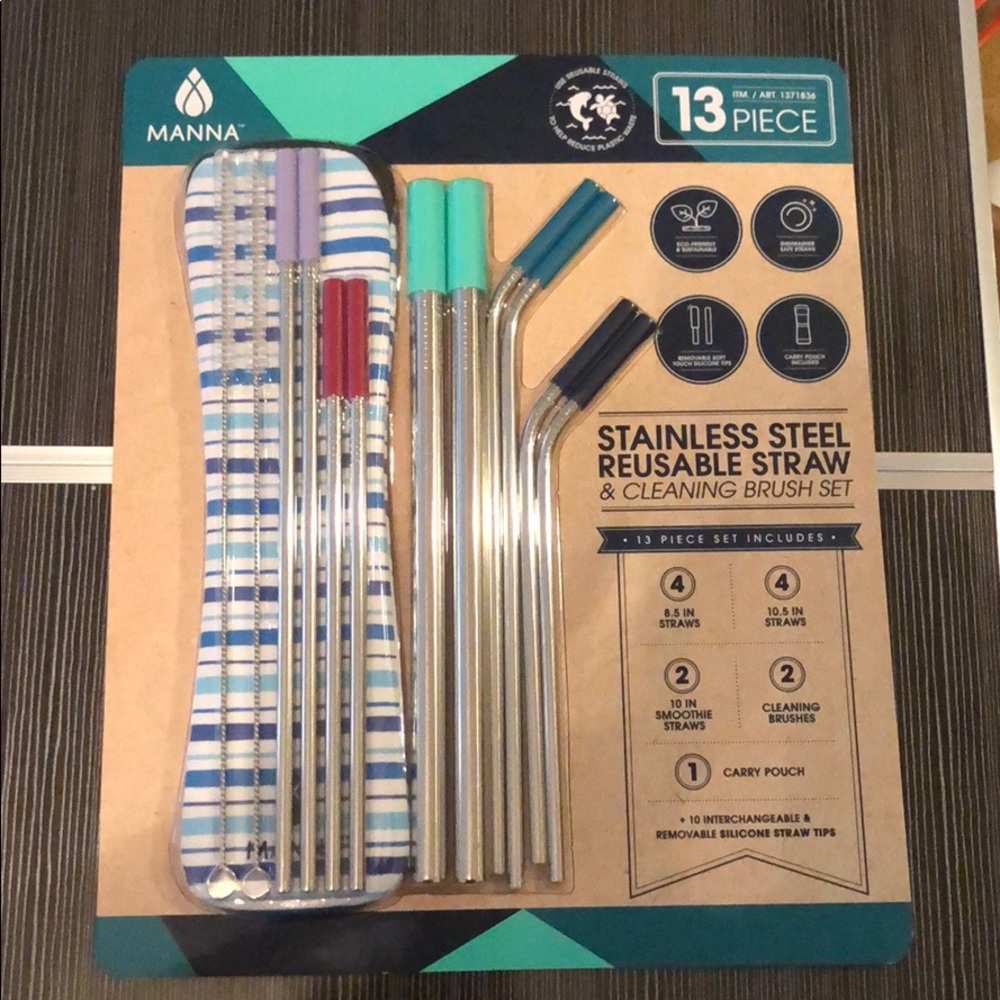 Stainless steel reusable straws